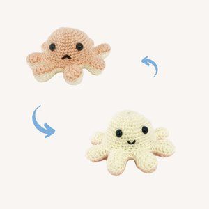 Octopus Mood Crochet in Beige/White |  Handmade